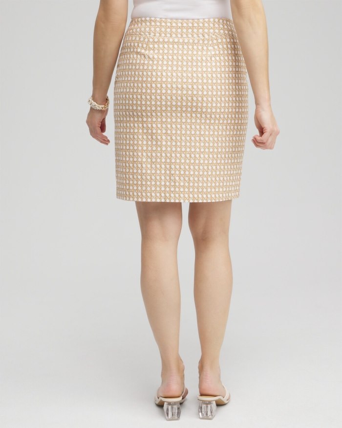 Chicos Brigitte Pull-On Cane Print Skort - Mirage Tan Chicos Brigitte Pull-On Cane Print Skort - Mirage Tan