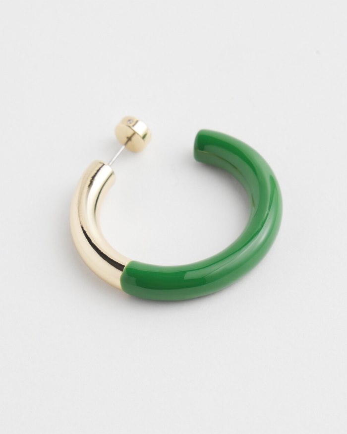 Chicos No Droop Green Dipped Hoops - Verdant Green Chicos No Droop Green Dipped Hoops - Verdant Green