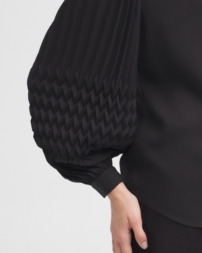 Chicos Black Label Pleated Blouse - Black Chicos Black Label Pleated Blouse - Black