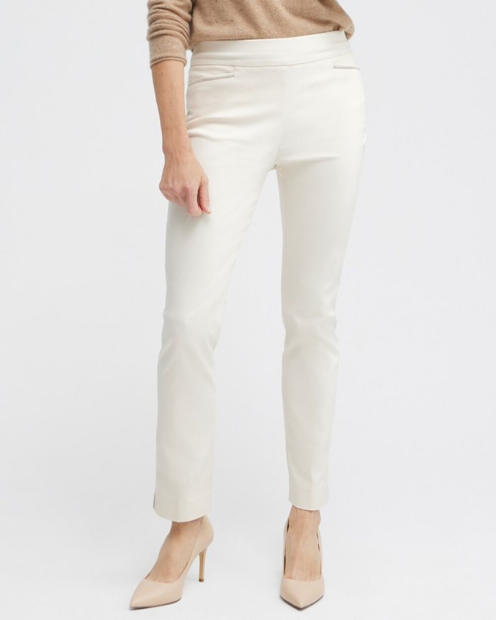 Chicos Brigitte Beaded Detail Ankle Pants - English Cream Chicos Brigitte Beaded Detail Ankle Pants - English Cream