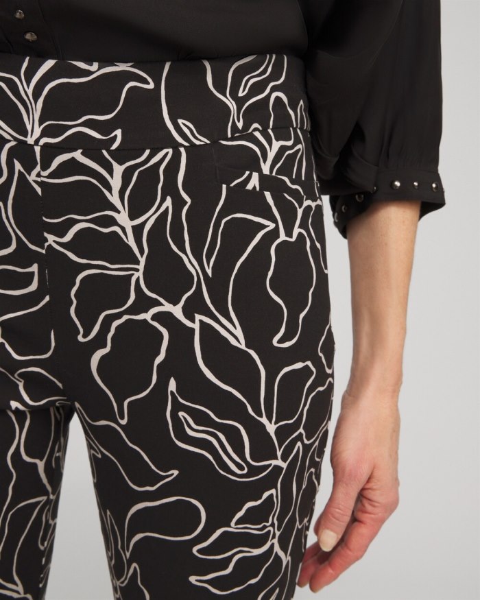 Chicos Brigitte Floral Print Pants - Black/Smokey Taupe Chicos Brigitte Floral Print Pants - Black/Smokey Taupe