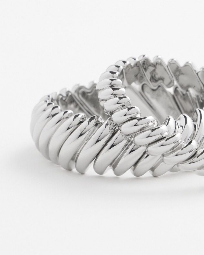 Chicos Silver Tone Stretch Bracelet Set - Silver Chicos Silver Tone Stretch Bracelet Set - Silver