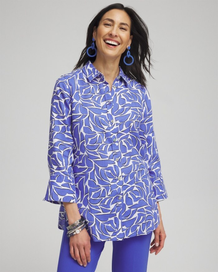 Chicos No Iron Abstract 3/4 Sleeve Shirt - Purple Nightshade Chicos No Iron Abstract 3/4 Sleeve Shirt - Purple Nightshade