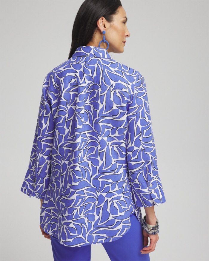 Chicos No Iron Abstract 3/4 Sleeve Shirt - Purple Nightshade Chicos No Iron Abstract 3/4 Sleeve Shirt - Purple Nightshade