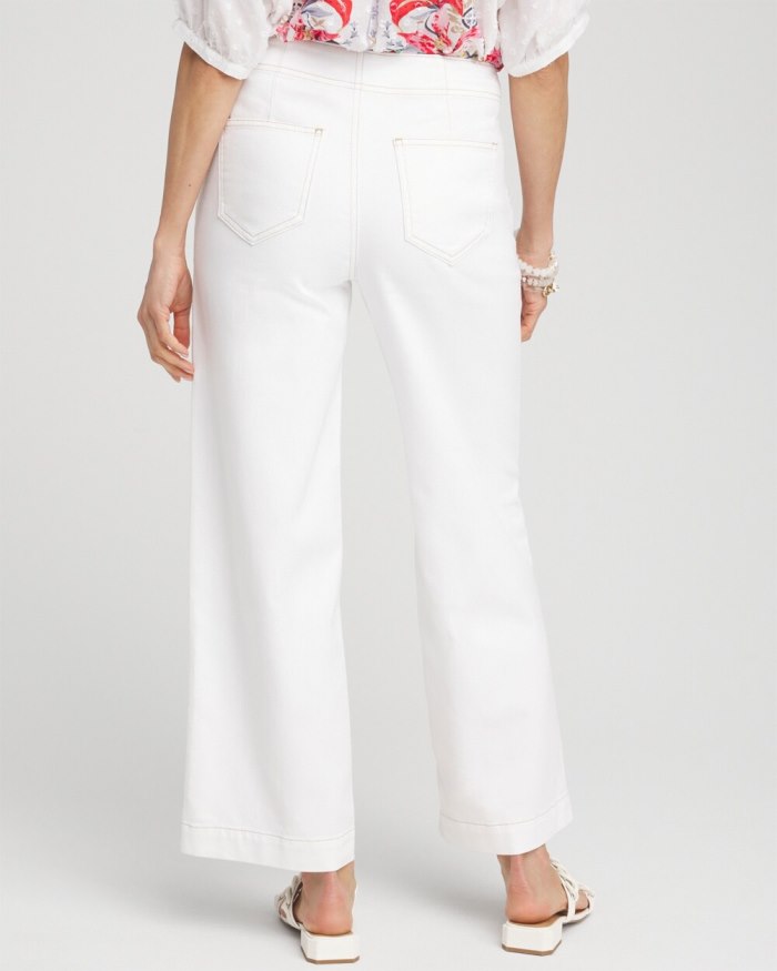 Chicos No Stain Pull-On Wide Leg Cropped Jeans - Alabaster Chicos No Stain Pull-On Wide Leg Cropped Jeans - Alabaster