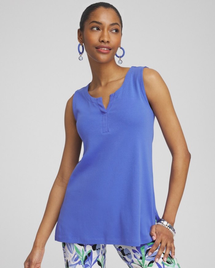 Chicos Notch Neck Tank - Purple Nightshade Chicos Notch Neck Tank - Purple Nightshade