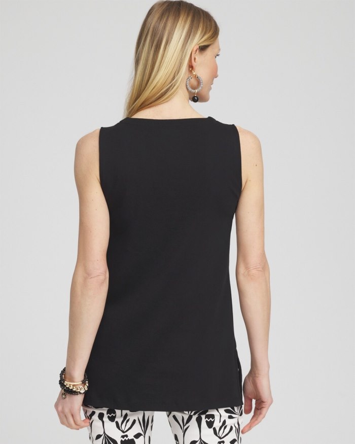 Chicos Notch Neck Tank - Purple Nightshade Chicos Notch Neck Tank - Purple Nightshade