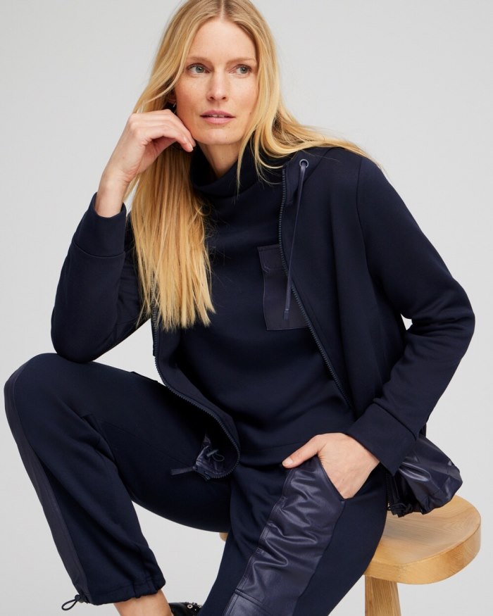 Chicos Zenergy Double Knit Mix Jacket - Classic Navy Chicos Zenergy Double Knit Mix Jacket - Classic Navy