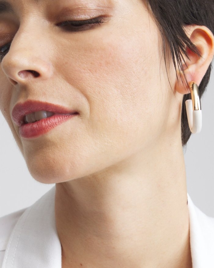 Chicos No Droop White Dipped Hoops - White Chicos No Droop White Dipped Hoops - White
