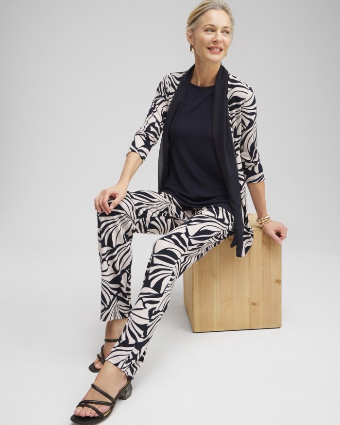 Chicos Travelers Floral No Tummy Pants - Smokey Taupe Chicos Travelers Floral No Tummy Pants - Smokey Taupe