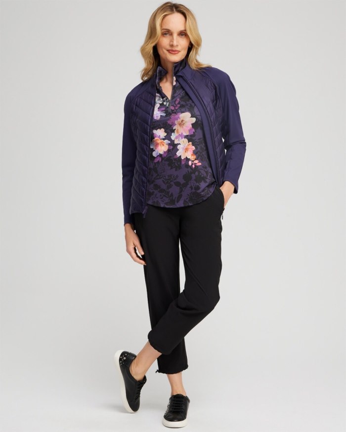 Chicos Zenergy UPF Neema Bungee Cropped Pants - Magenta Rose Chicos Zenergy UPF Neema Bungee Cropped Pants - Magenta Rose