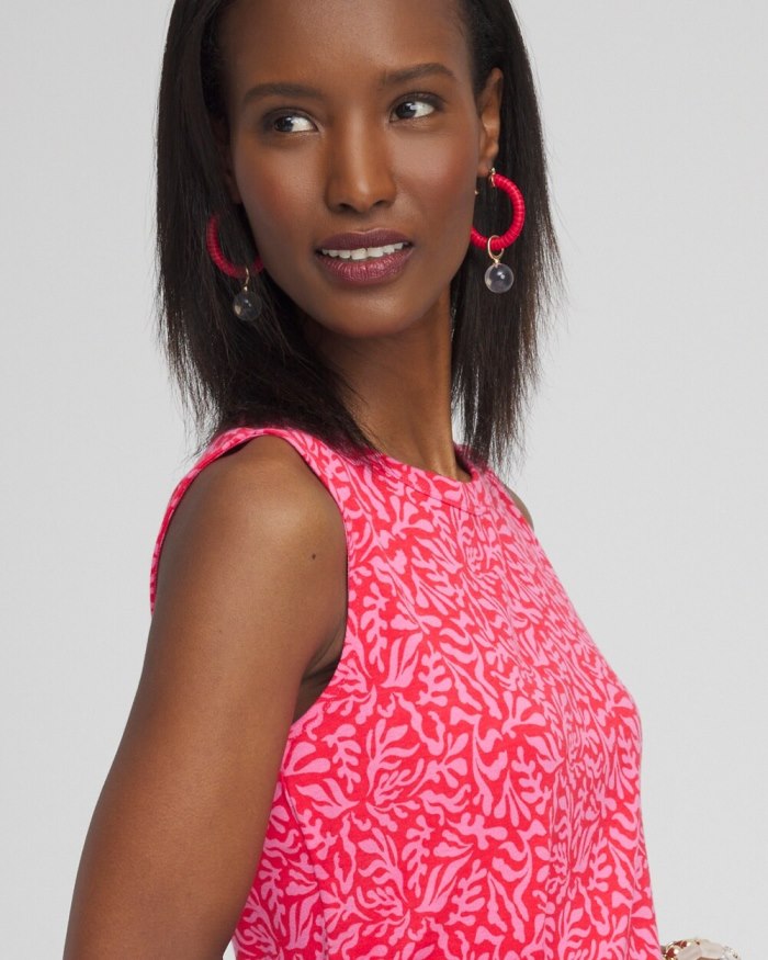Chicos Floral Button Detail Tank - DELIGHTFUL PINK Chicos Floral Button Detail Tank - DELIGHTFUL PINK