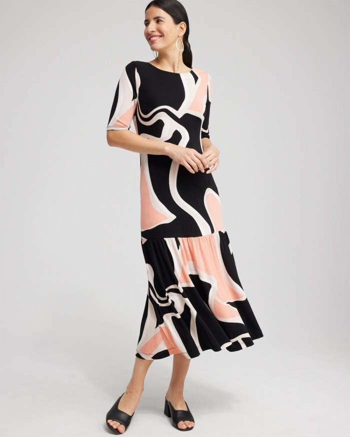 Chicos Travelers Drop Waist Maxi Dress - Pink Clay Chicos Travelers Drop Waist Maxi Dress - Pink Clay
