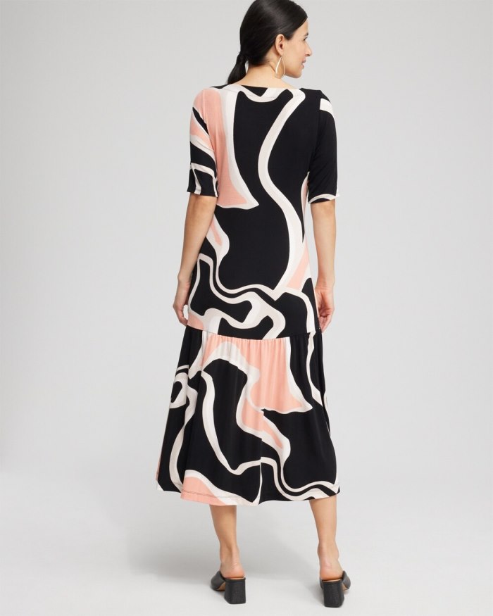 Chicos Travelers Drop Waist Maxi Dress - Pink Clay Chicos Travelers Drop Waist Maxi Dress - Pink Clay
