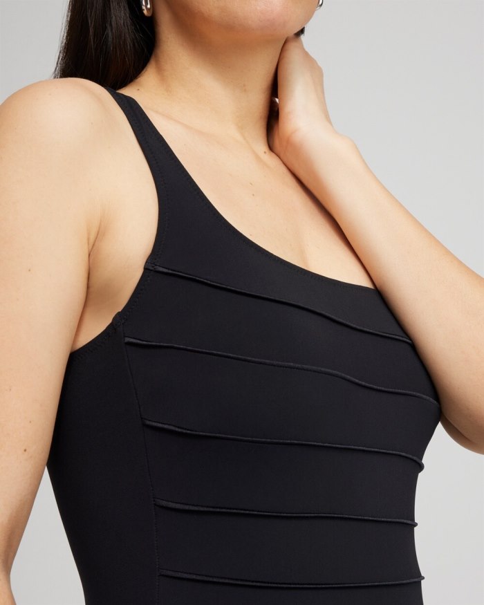 Chicos One Shoulder One Piece Swimsuit - Black Chicos One Shoulder One Piece Swimsuit - Black
