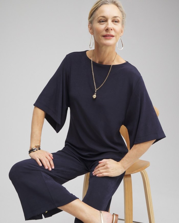 Chicos Travelers Kimono Sleeve Top - Travelers India Ink Chicos Travelers Kimono Sleeve Top - Travelers India Ink