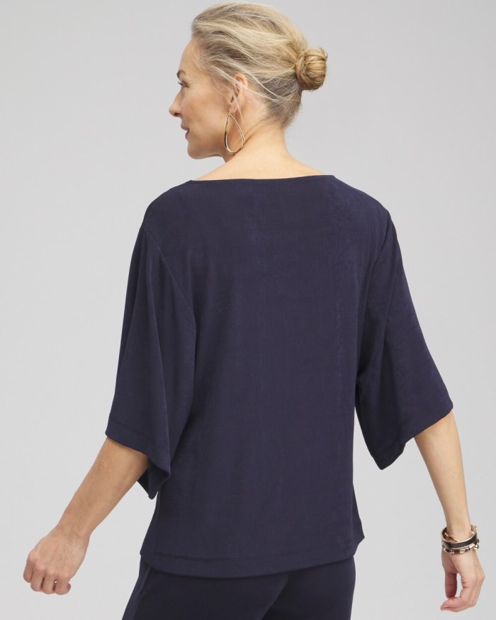 Chicos Travelers Kimono Sleeve Top - Travelers India Ink Chicos Travelers Kimono Sleeve Top - Travelers India Ink