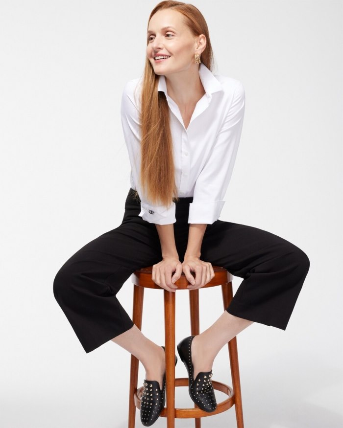 Chicos No Iron 3/4 Sleeve Stretch Shirt - Butter Chicos No Iron 3/4 Sleeve Stretch Shirt - Butter