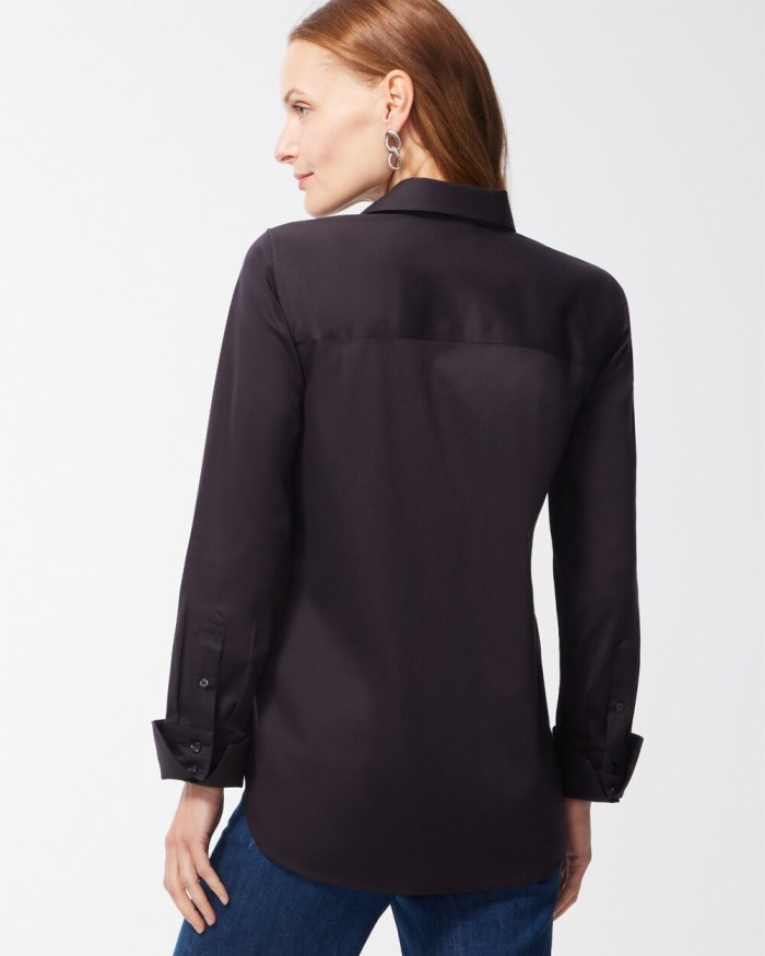Chicos No-Iron Stretch Shirt - Midnight Violet Chicos No-Iron Stretch Shirt - Midnight Violet