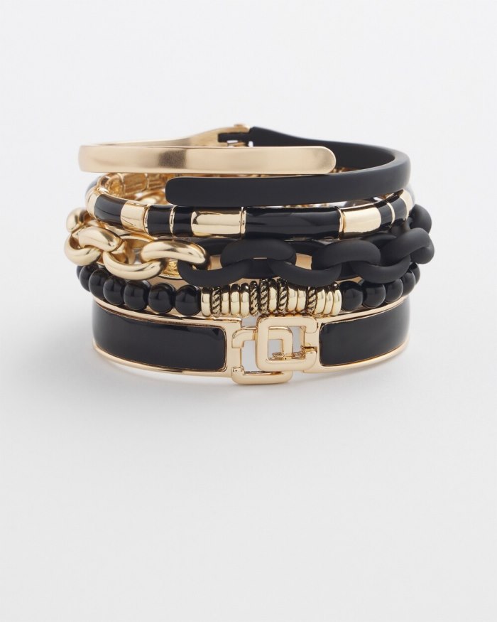 Chicos Black Jade Hero Stretch Bracelet - Black Chicos Black Jade Hero Stretch Bracelet - Black