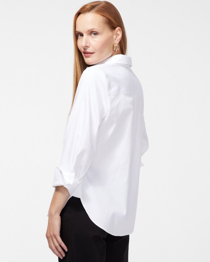 Chicos No Iron 3/4 Sleeve Stretch Shirt - Fresh Pear Chicos No Iron 3/4 Sleeve Stretch Shirt - Fresh Pear