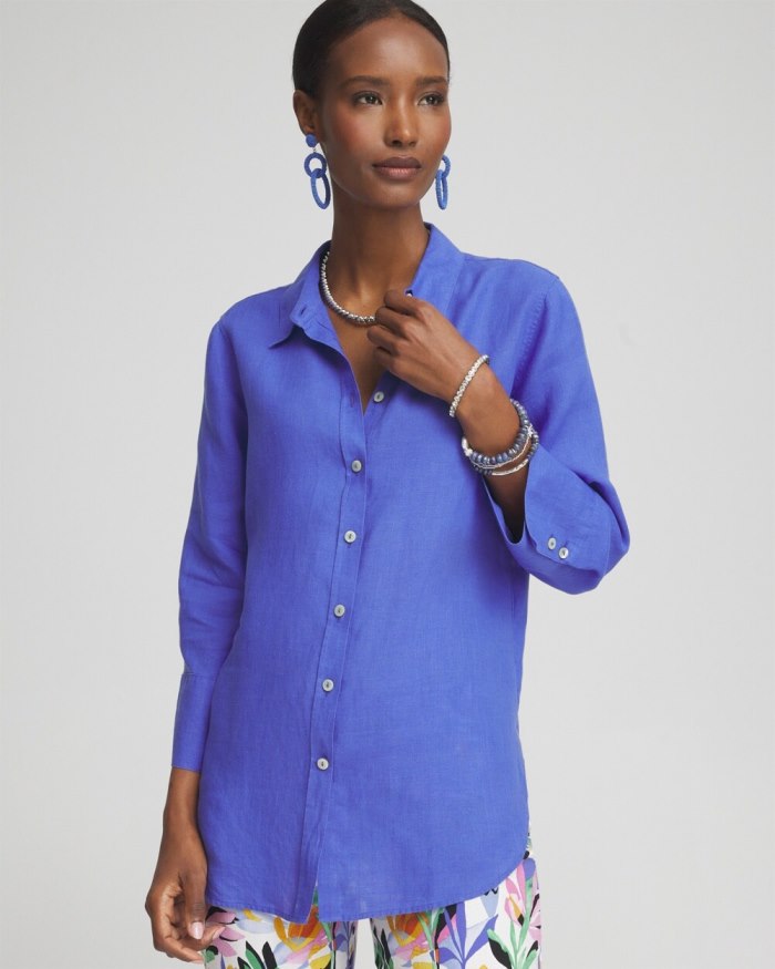 Chicos No Iron 3/4 Sleeve Shirt - Purple Nightshade Chicos No Iron 3/4 Sleeve Shirt - Purple Nightshade