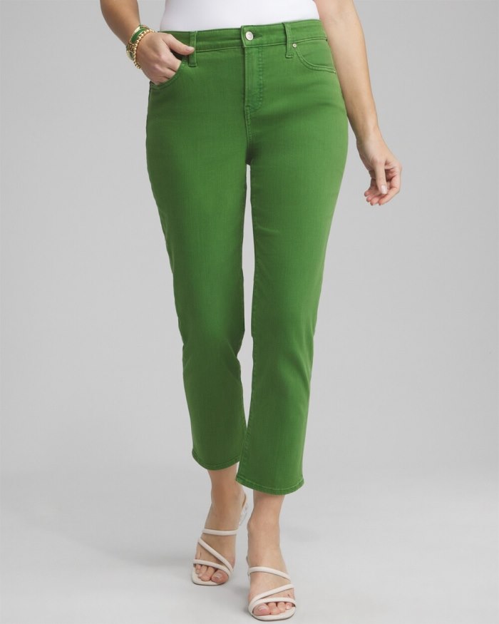 Chicos Girlfriend Cropped Jeans - Verdant Green Chicos Girlfriend Cropped Jeans - Verdant Green