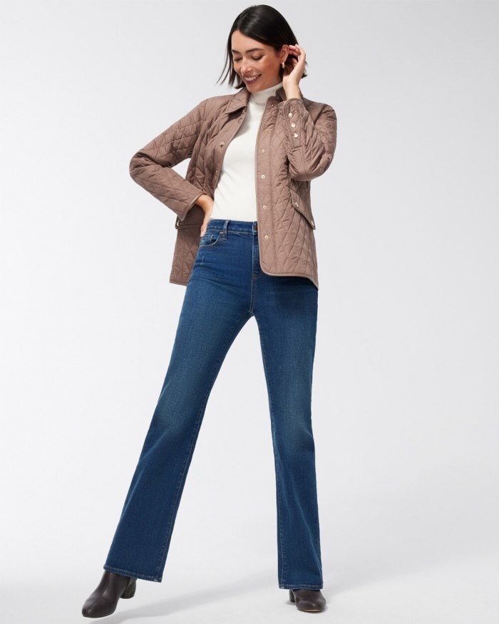 Chicos Quilted Mid-Length Jacket - Natural Cream Chicos Quilted Mid-Length Jacket - Natural Cream