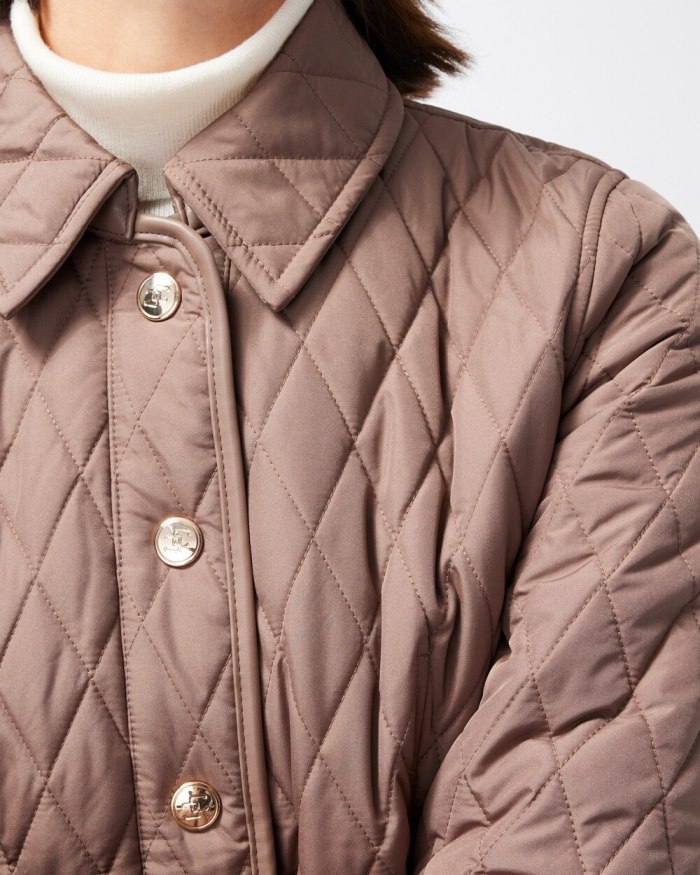 Chicos Quilted Mid-Length Jacket - Natural Cream Chicos Quilted Mid-Length Jacket - Natural Cream