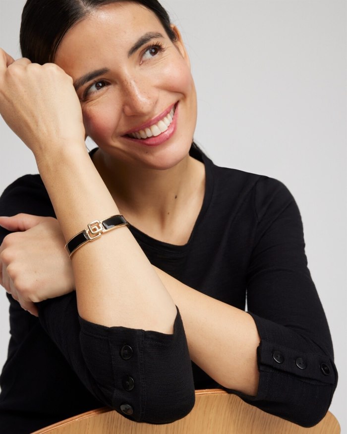 Chicos Black Chico's Click Bangle - Black Chicos Black Chico's Click Bangle - Black