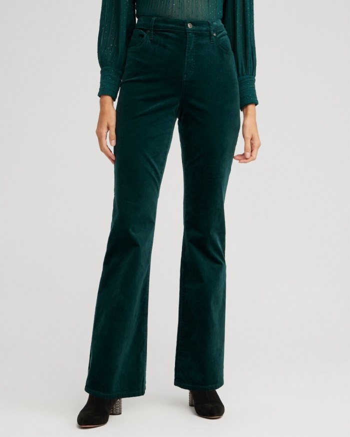Chicos Girlfriend Velveteen Flare Jeans - Enchanted Forest Chicos Girlfriend Velveteen Flare Jeans - Enchanted Forest