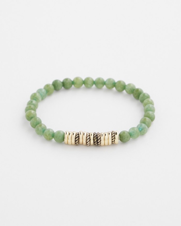 Chicos Olive Jade Hero Stretch Bracelet - Olive Chicos Olive Jade Hero Stretch Bracelet - Olive