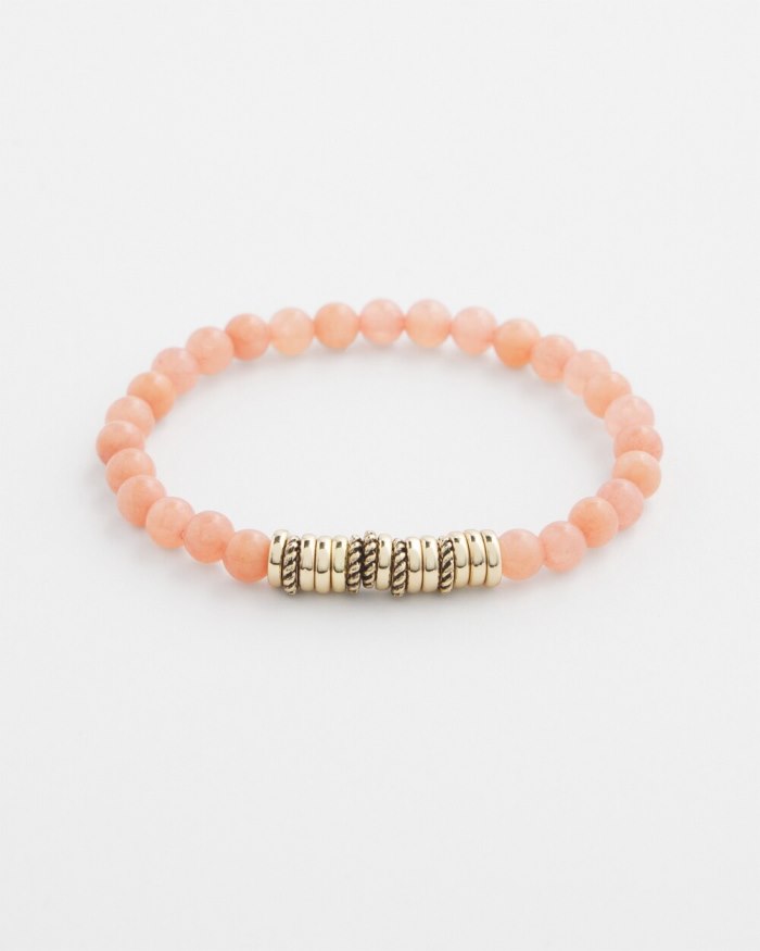 Chicos Pink Jade Hero Stretch Bracelet - Pink Clay Chicos Pink Jade Hero Stretch Bracelet - Pink Clay
